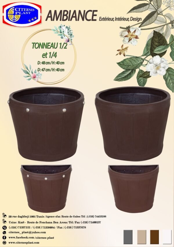 Tonneau 1/2 et 1/4